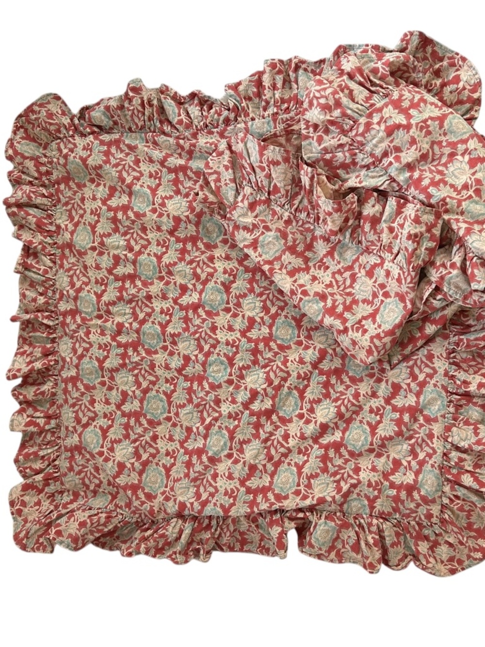 Ralph Lauren colette red blue flowers PIAR 2 Euro square Shams